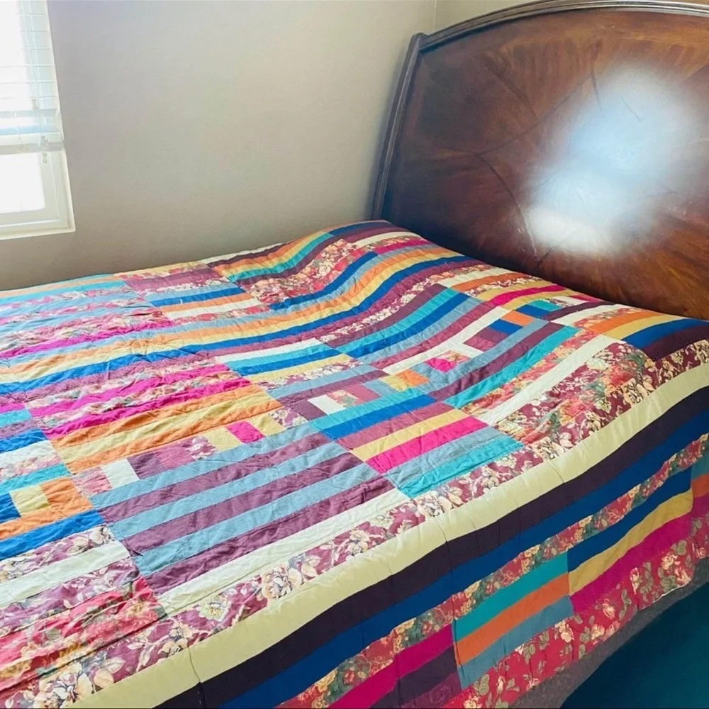 Boho bedding -patchwork quilt for hippie bohemian bedroom and home décor.